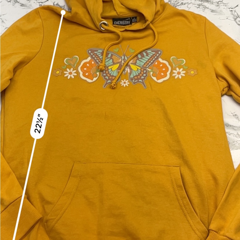 Chemistry Yellow Gold Long Sleeve Hoodie Size Small - Picture 10 of 14